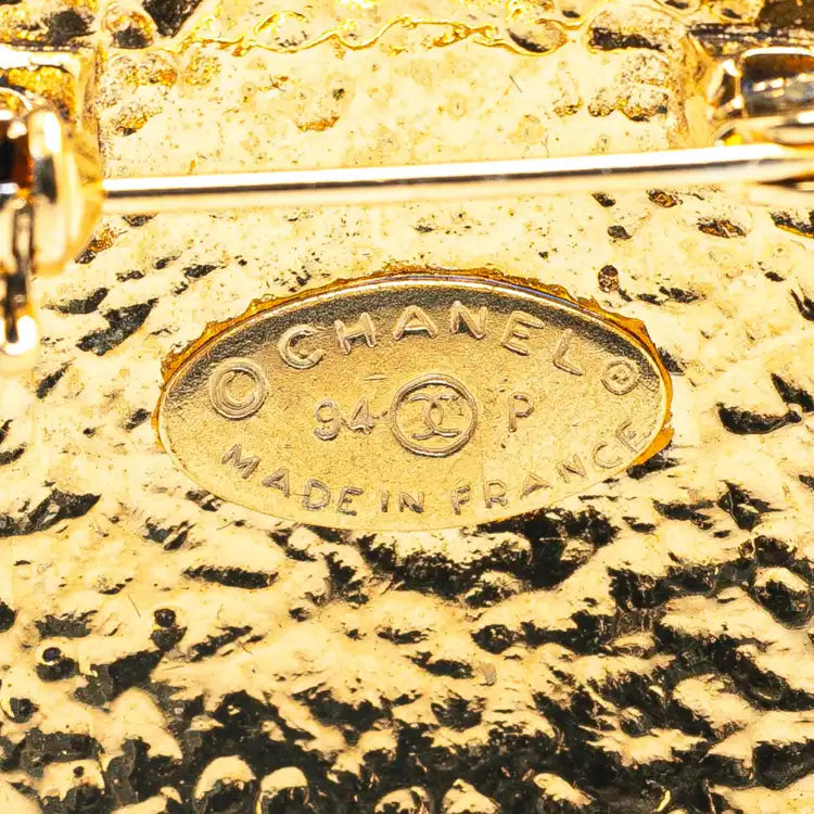 Chanel CC Gold Plated Oval Brooch