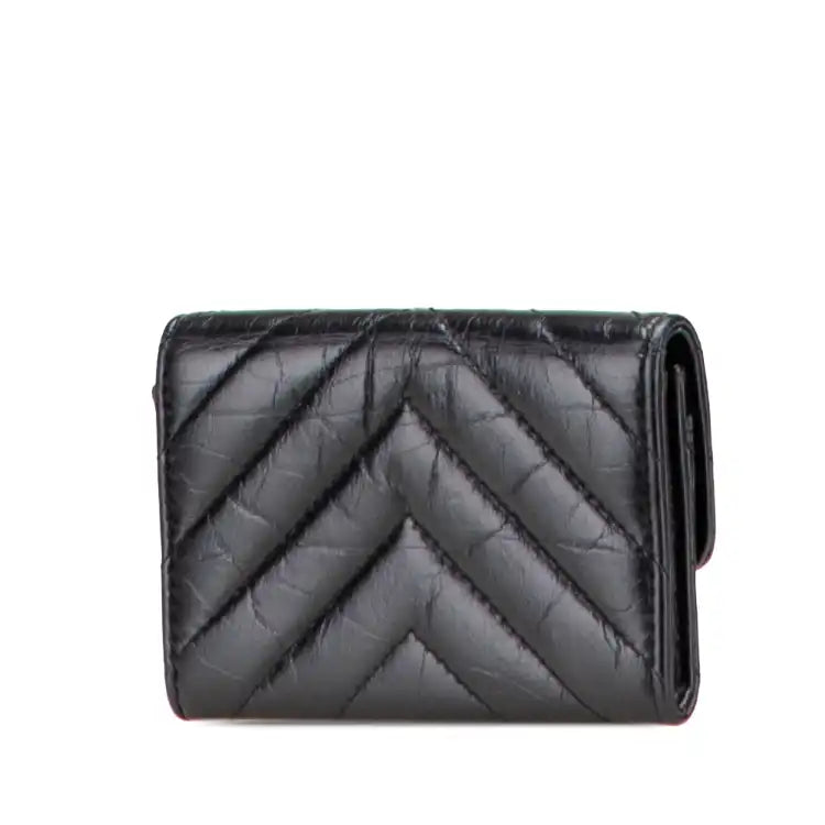 Chanel Reissue Chevron Quilted Aged Calfskin Card Holder Wallet