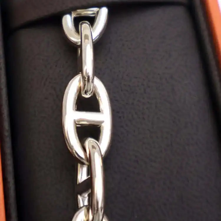 Hermès Large Model Sterling Silver Chaine D Ancre Bracelet