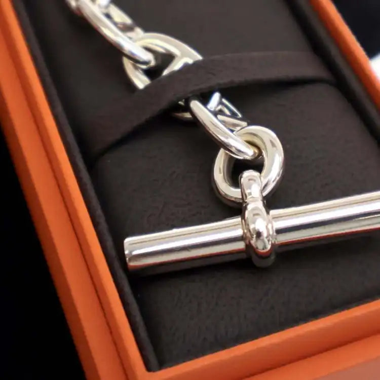 Hermès Large Model Sterling Silver Chaine D Ancre Bracelet