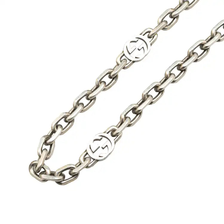 Gucci Sterling Silver Interlocking G Chain Necklace