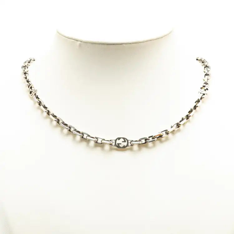 Gucci Sterling Silver Interlocking G Chain Necklace