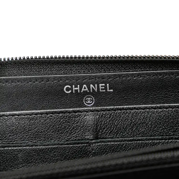 Chanel CC Caviar Zip Around Wallet