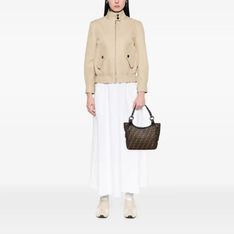 Fendi Zucca Canvas Shoulder Bag
