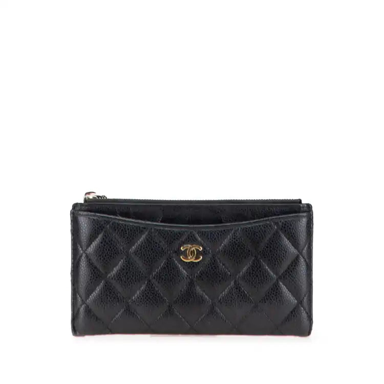 Chanel CC Quilted Caviar Classic Zip Pouch