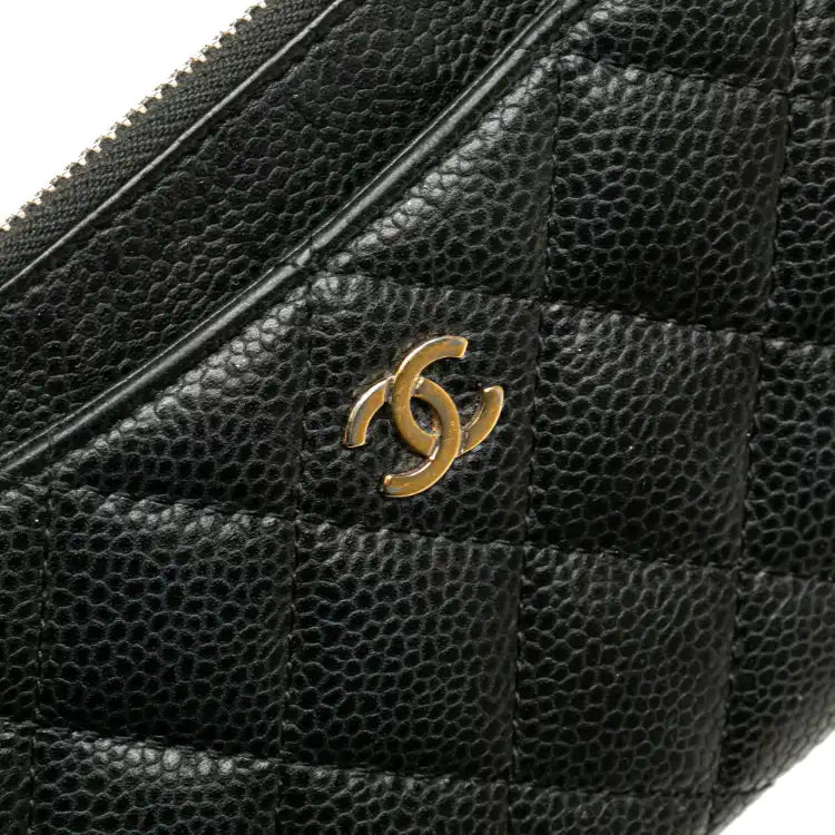 Chanel CC Quilted Caviar Classic Zip Pouch