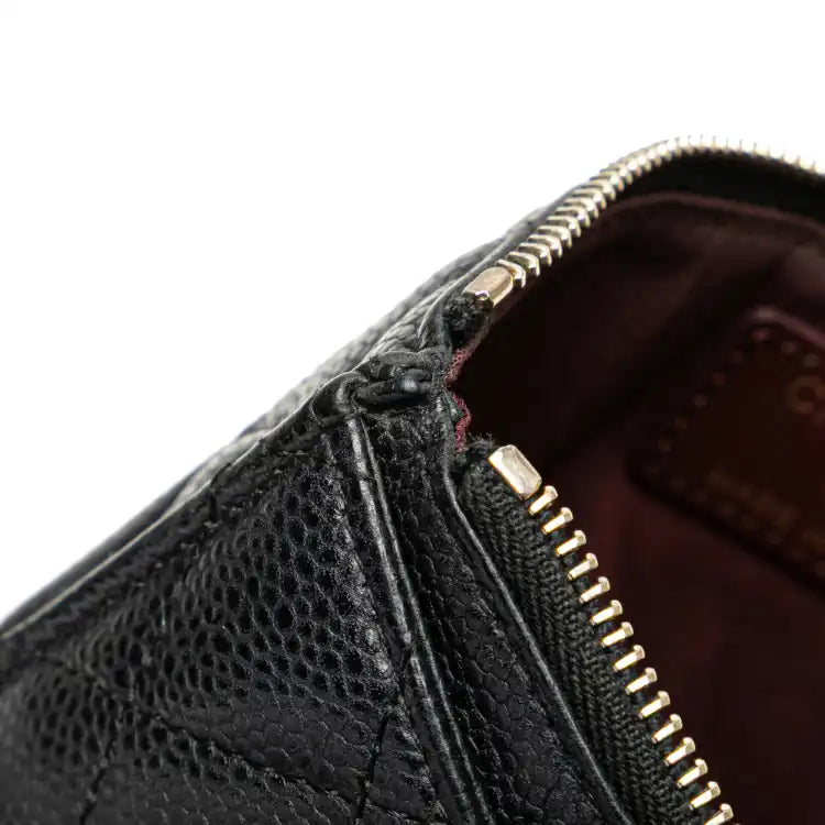 Chanel CC Quilted Caviar Classic Zip Pouch