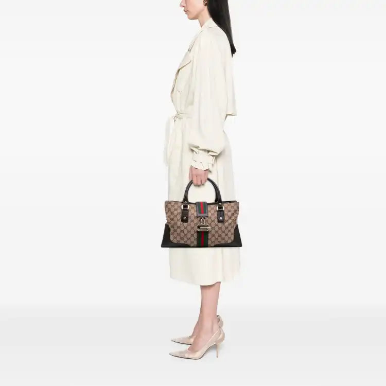 Gucci GG Canvas Web Junco Handbag
