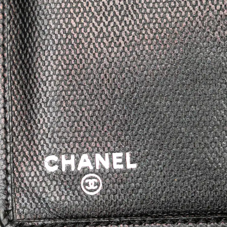 Chanel Lambskin Leather CC Button Long Wallet