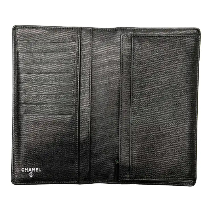 Chanel Lambskin Leather CC Button Long Wallet