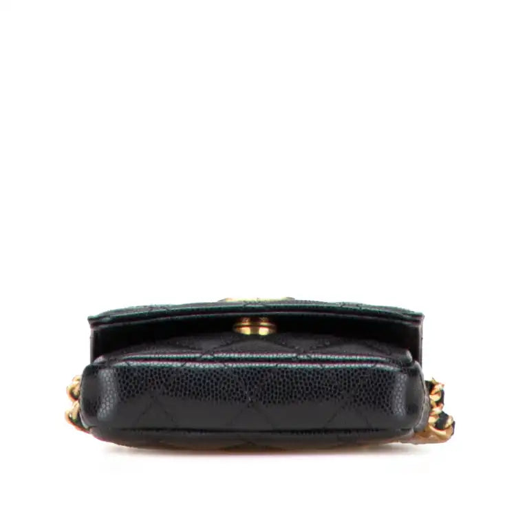 Chanel Quilted Caviar Twist Your Buttons Flap Chain Belt Bag