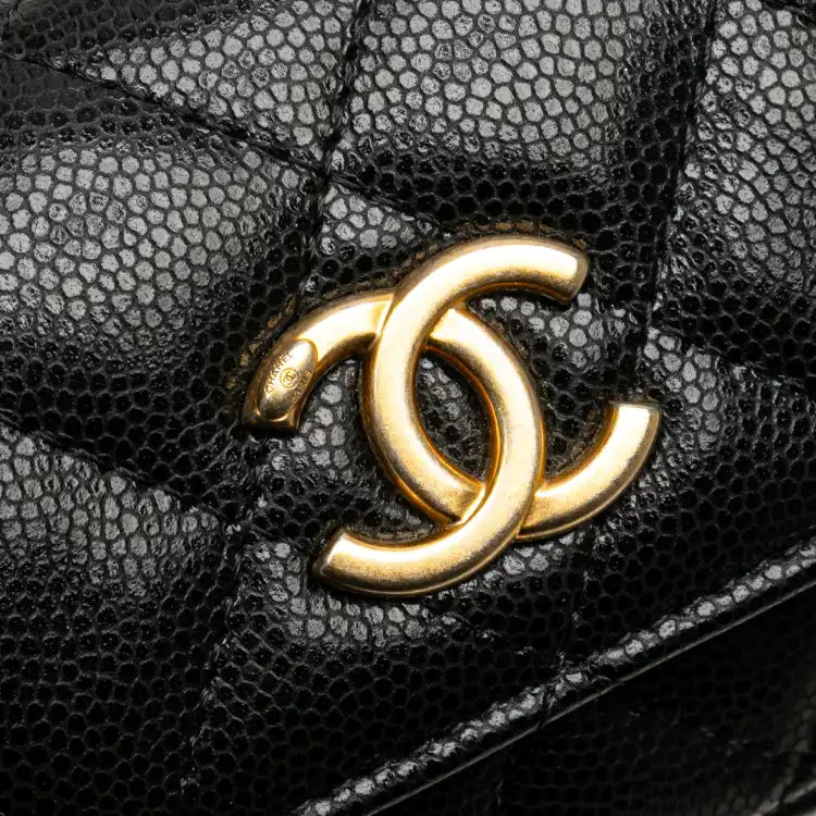 Chanel Quilted Caviar Twist Your Buttons Flap Chain Belt Bag