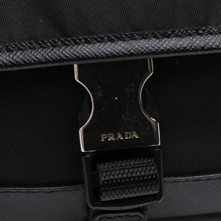 Prada Saffiano Trimmed Tessuto Belt Bag
