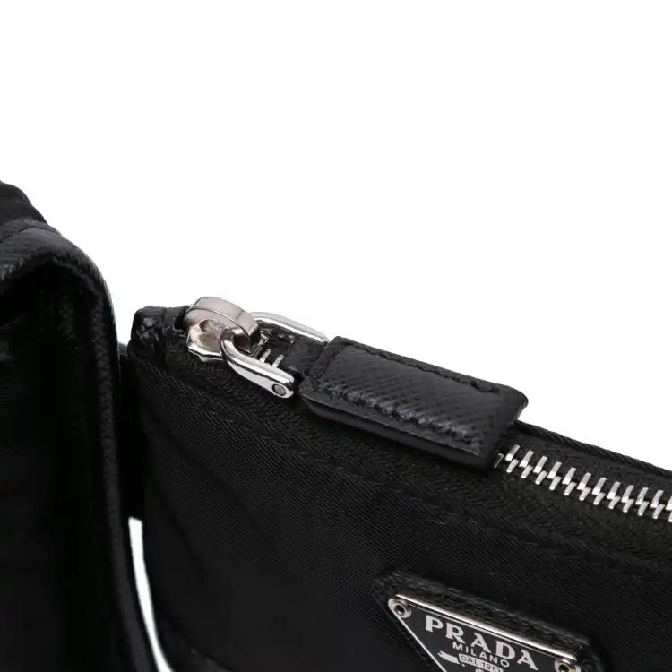 Prada Saffiano Trimmed Tessuto Belt Bag