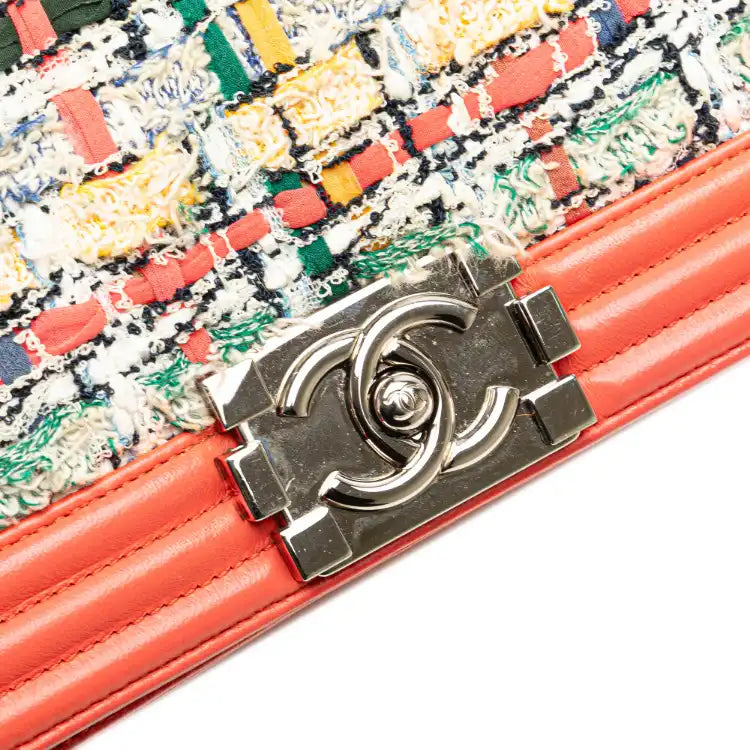 Chanel Small Tweed and Lambskin Boy Flap