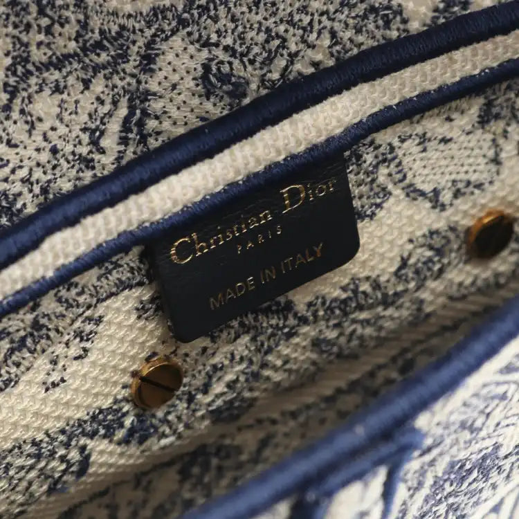 Dior Canvas Embroidered Toile de Jouy Saddle Bag
