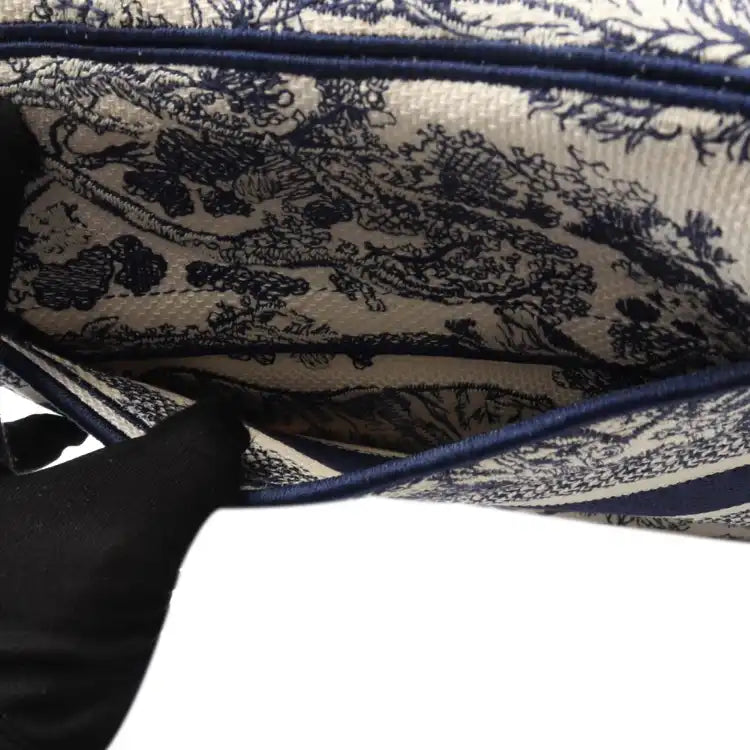 Dior Canvas Embroidered Toile de Jouy Saddle Bag