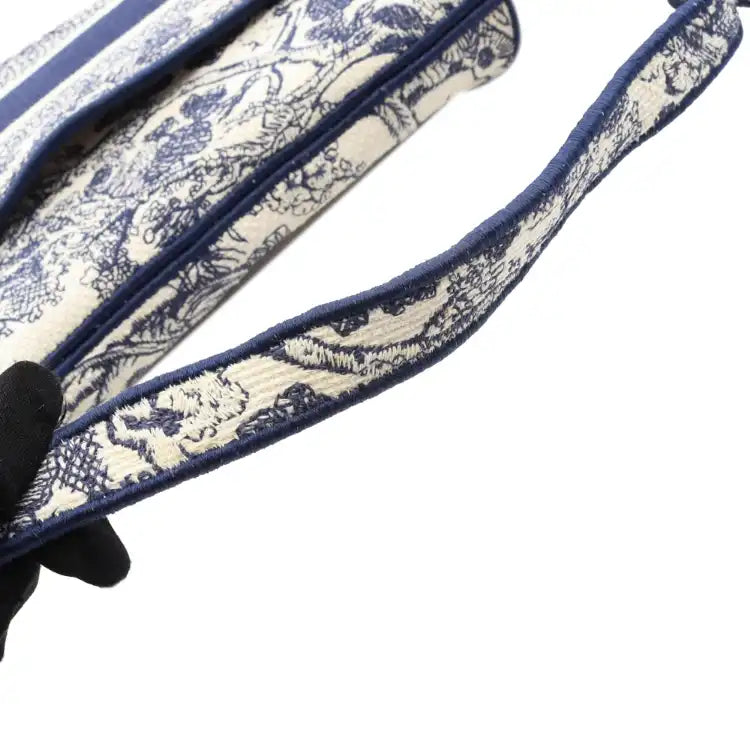 Dior Canvas Embroidered Toile de Jouy Saddle Bag
