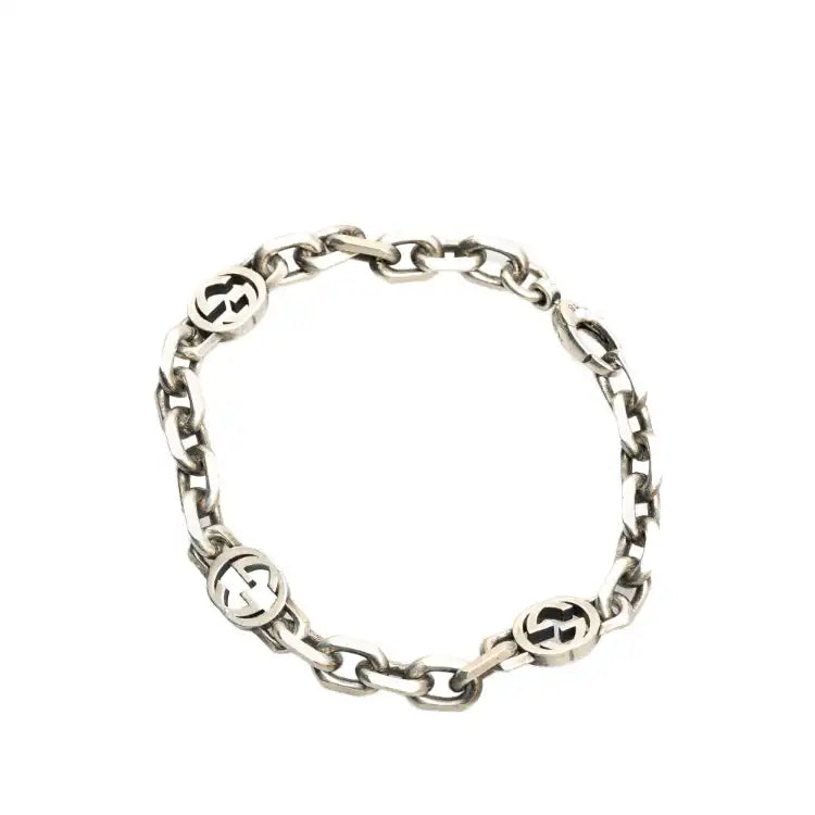 Gucci Sterling Silver Interlocking G Chain Bracelet