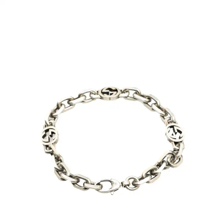 Gucci Sterling Silver Interlocking G Chain Bracelet