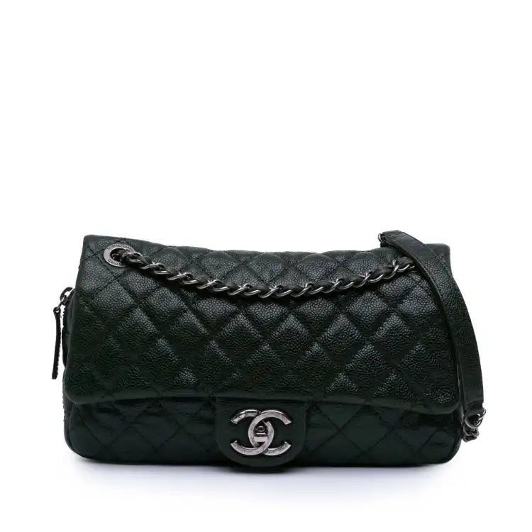 Chanel Medium Quilted Iridescent Caviar Easy Flap