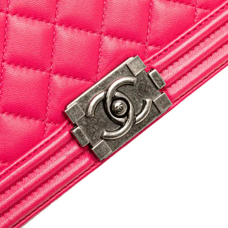 Chanel Quilted Lambskin Boy Flap Clutch