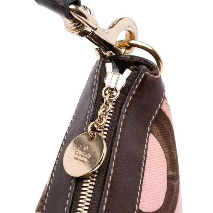 Gucci Canvas Bamboo Horsebit Print Hobo