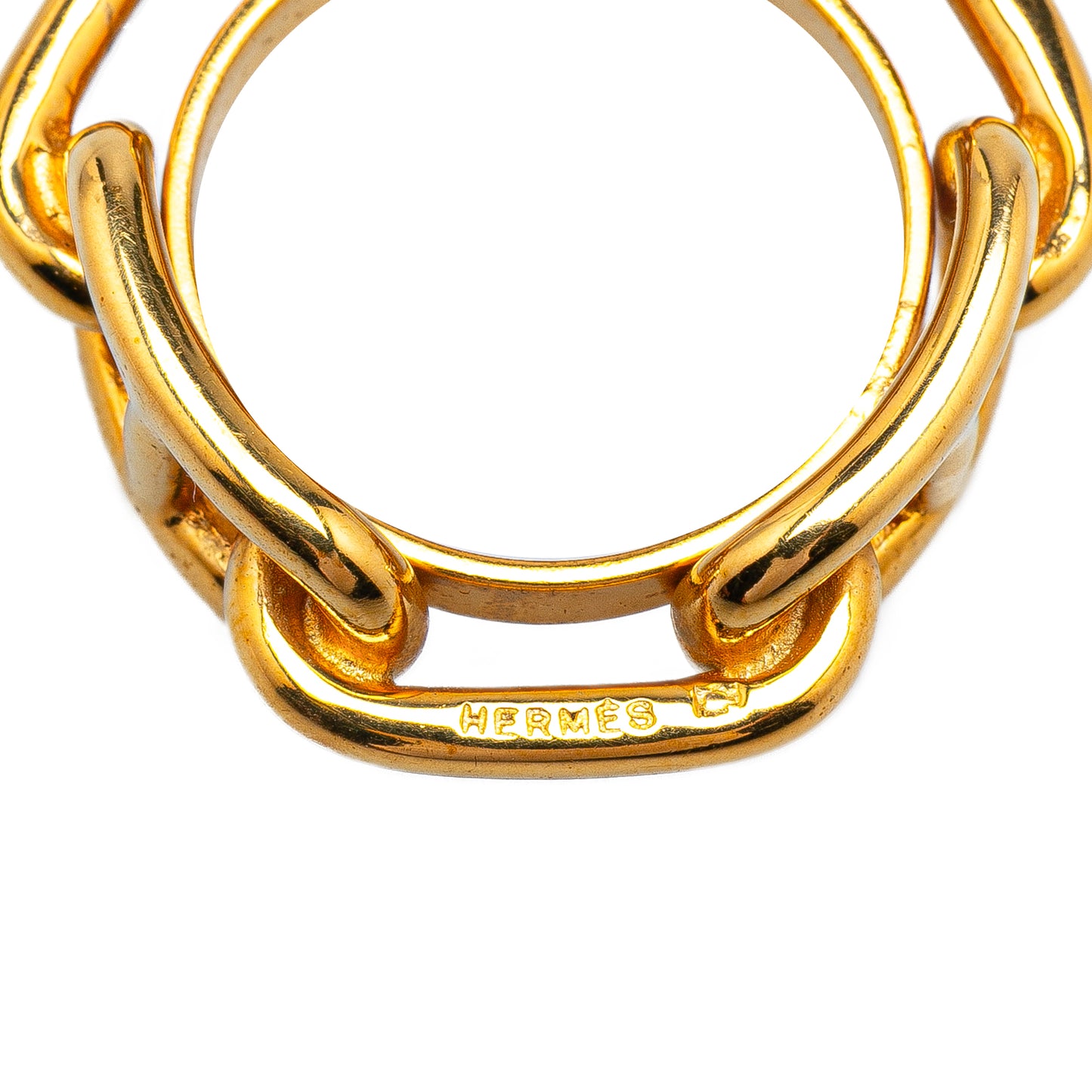 Hermès Gold Plated Chaine d'Ancre Scarf Ring