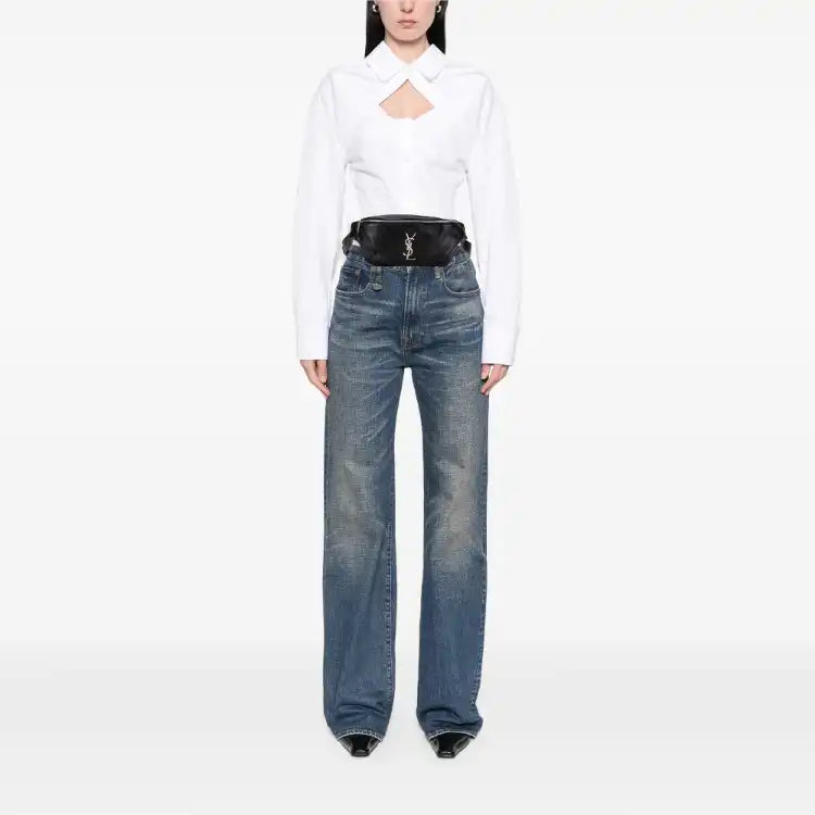 Saint Laurent Smooth Calfskin Monogram Belt Bag