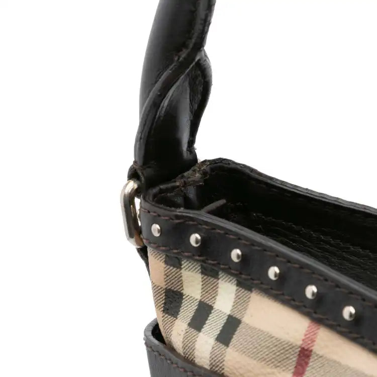 Burberry Haymarket Check Coated Canvas Hobo Bag