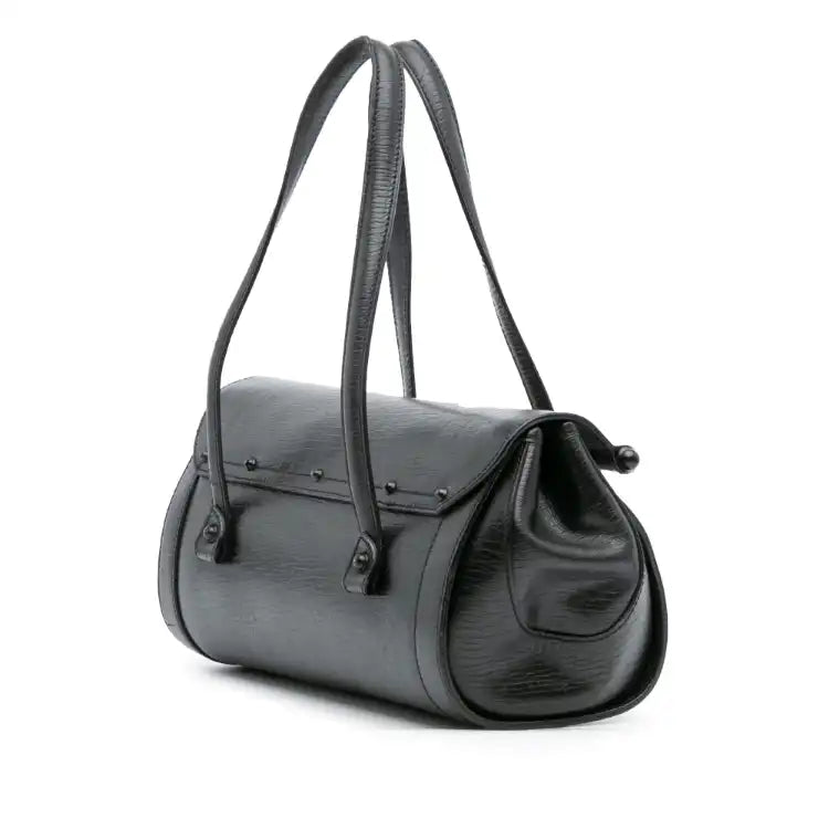 Leather Bamboo Bullet Shoulder Bag