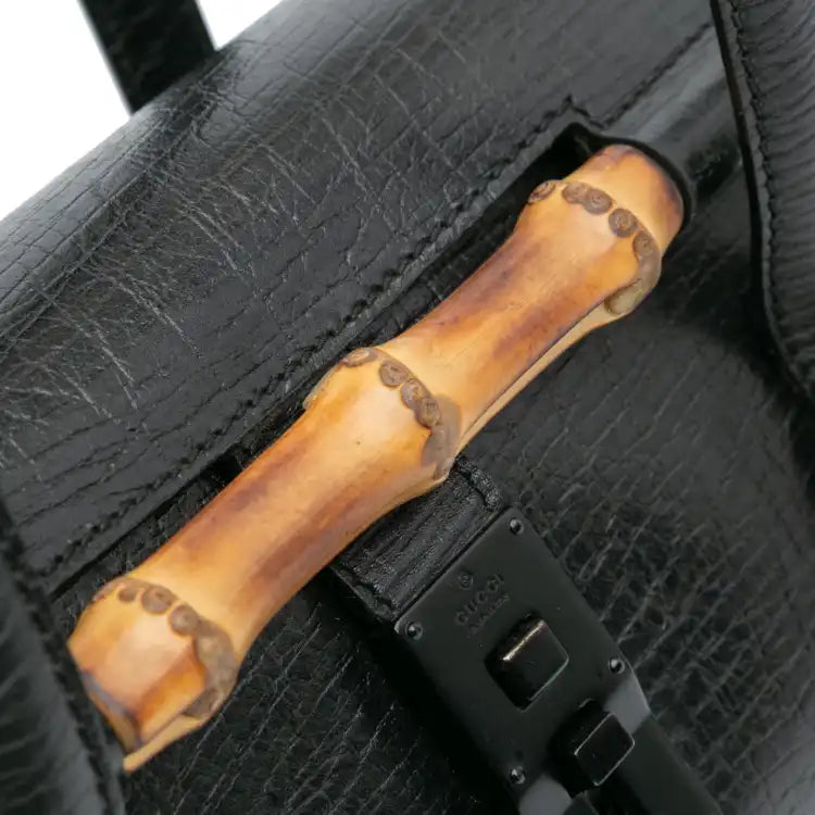 Leather Bamboo Bullet Shoulder Bag