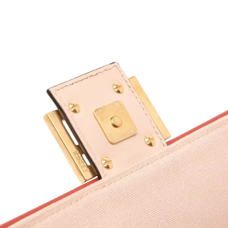 Fendi Zucca Embroidered Canvas Baguette Satchel