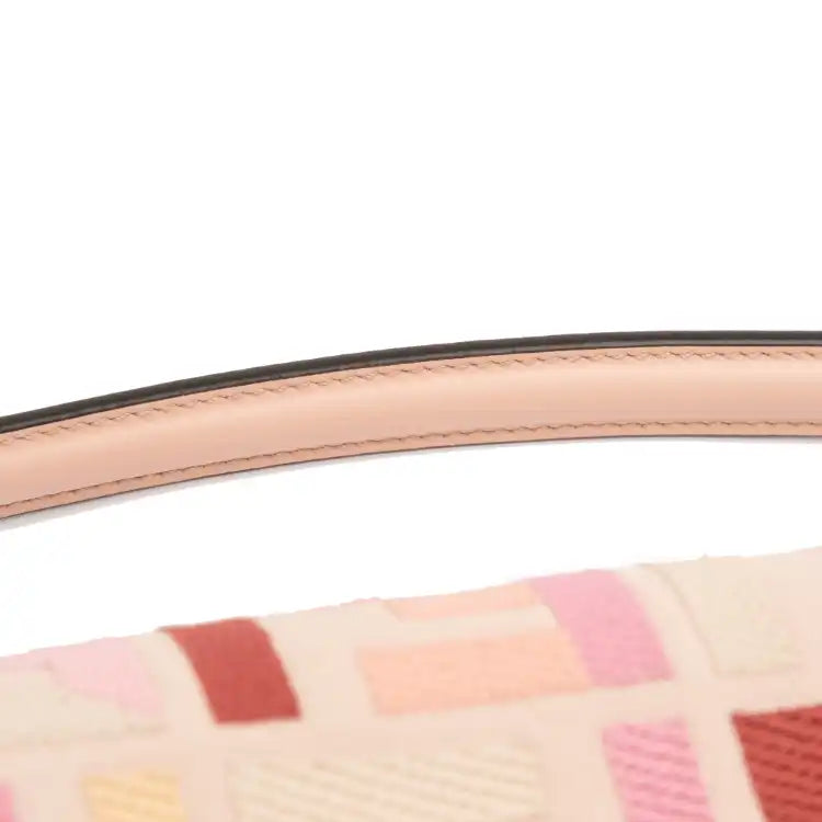 Fendi Zucca Embroidered Canvas Baguette Satchel