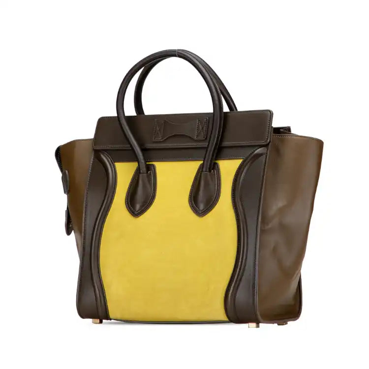 Celine Micro Tricolor Leather Luggage Tote