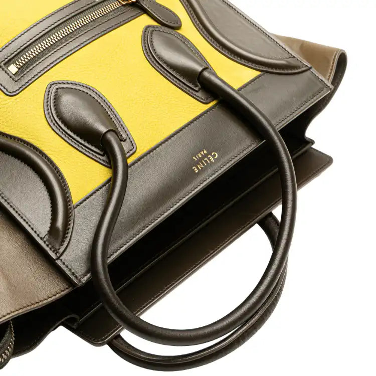 Celine Micro Tricolor Leather Luggage Tote