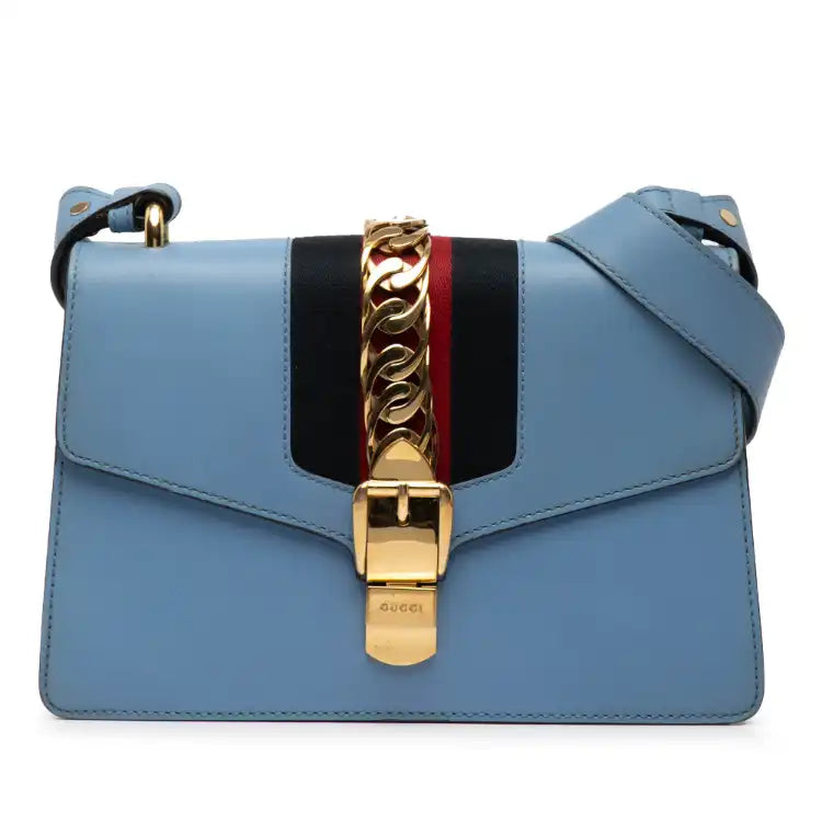 Gucci Small Leather Sylvie Web Satchel