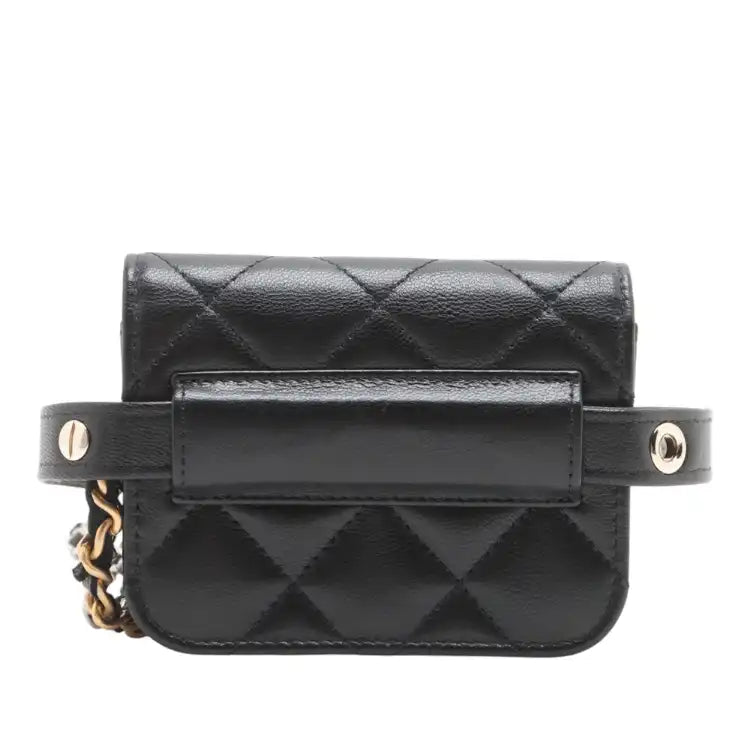 Chanel Mini Quilted Goatskin Punk Essentials Chain Flap Belt Bag