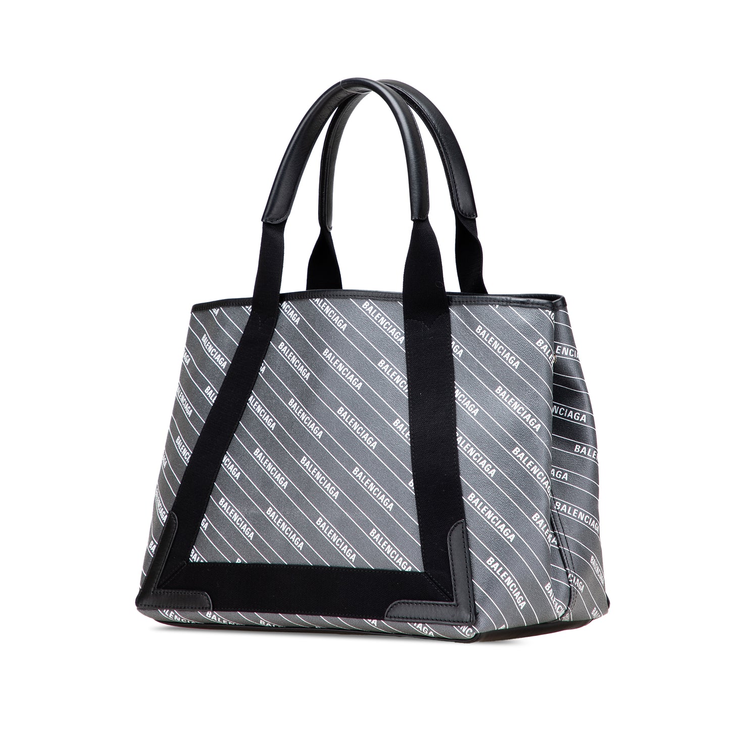 Balenciaga Coated Canvas Logo Navy Cabas Tote S