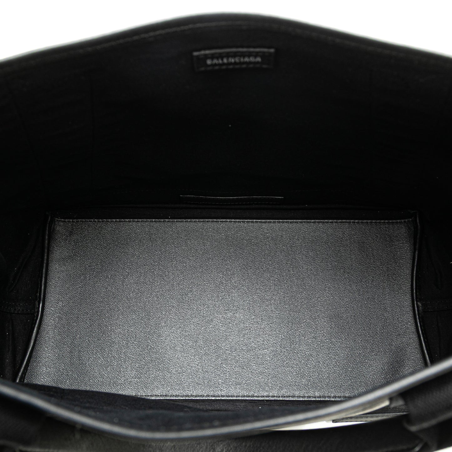 Balenciaga Coated Canvas Logo Navy Cabas Tote S