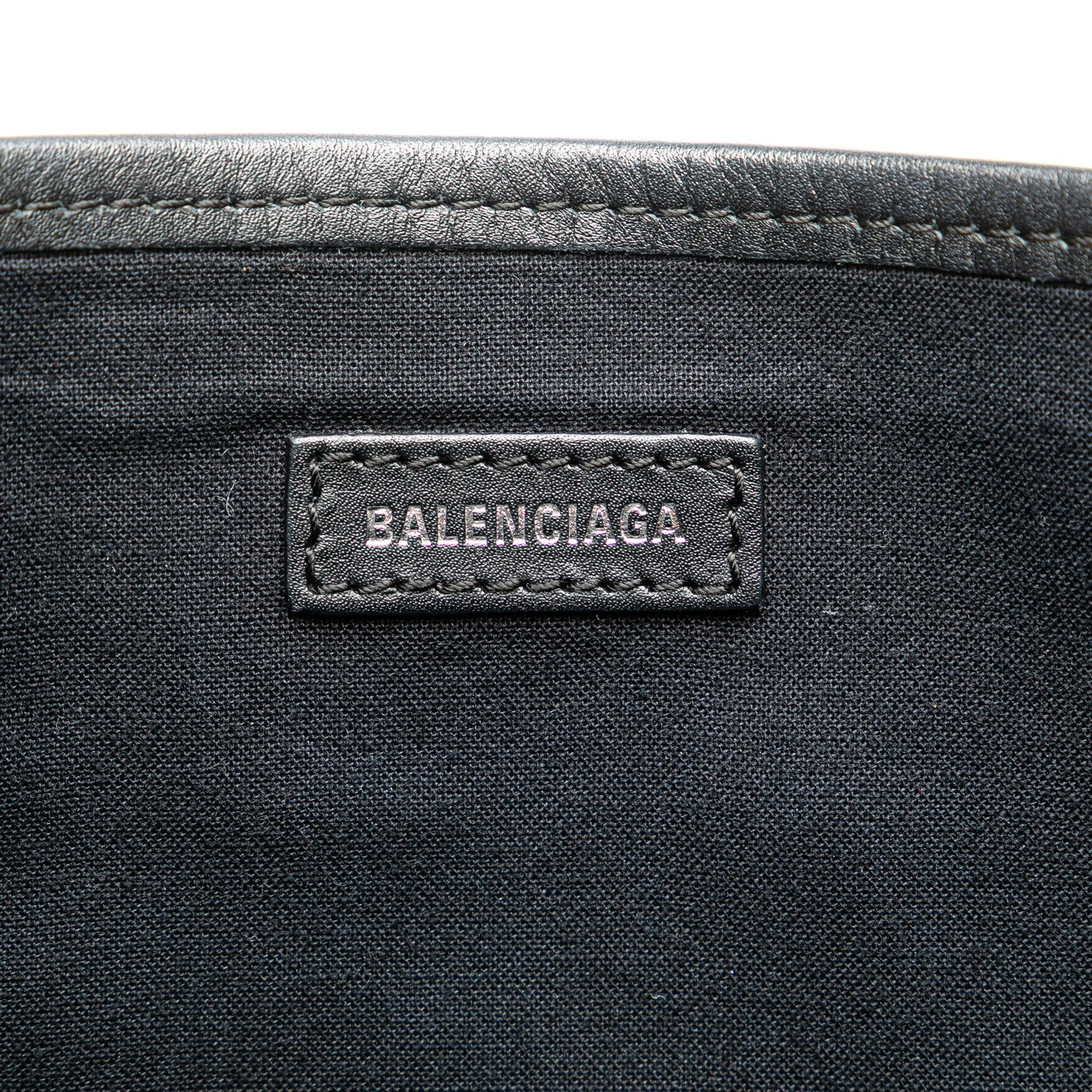 Balenciaga Coated Canvas Logo Navy Cabas Tote S
