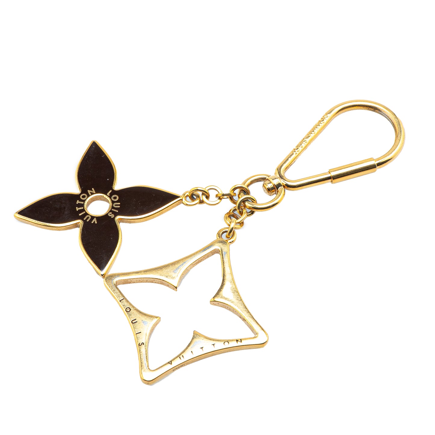 Louis Vuitton Gold Plated Enamel Puzzle Key Ring and Bag Charm