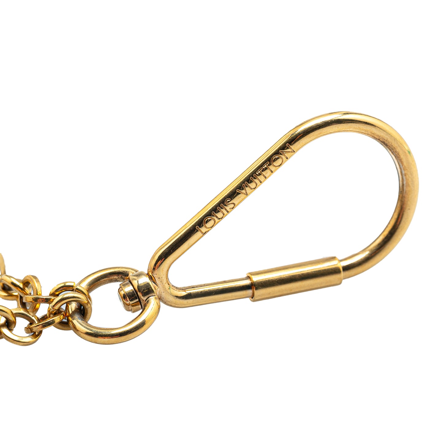 Louis Vuitton Gold Plated Enamel Puzzle Key Ring and Bag Charm
