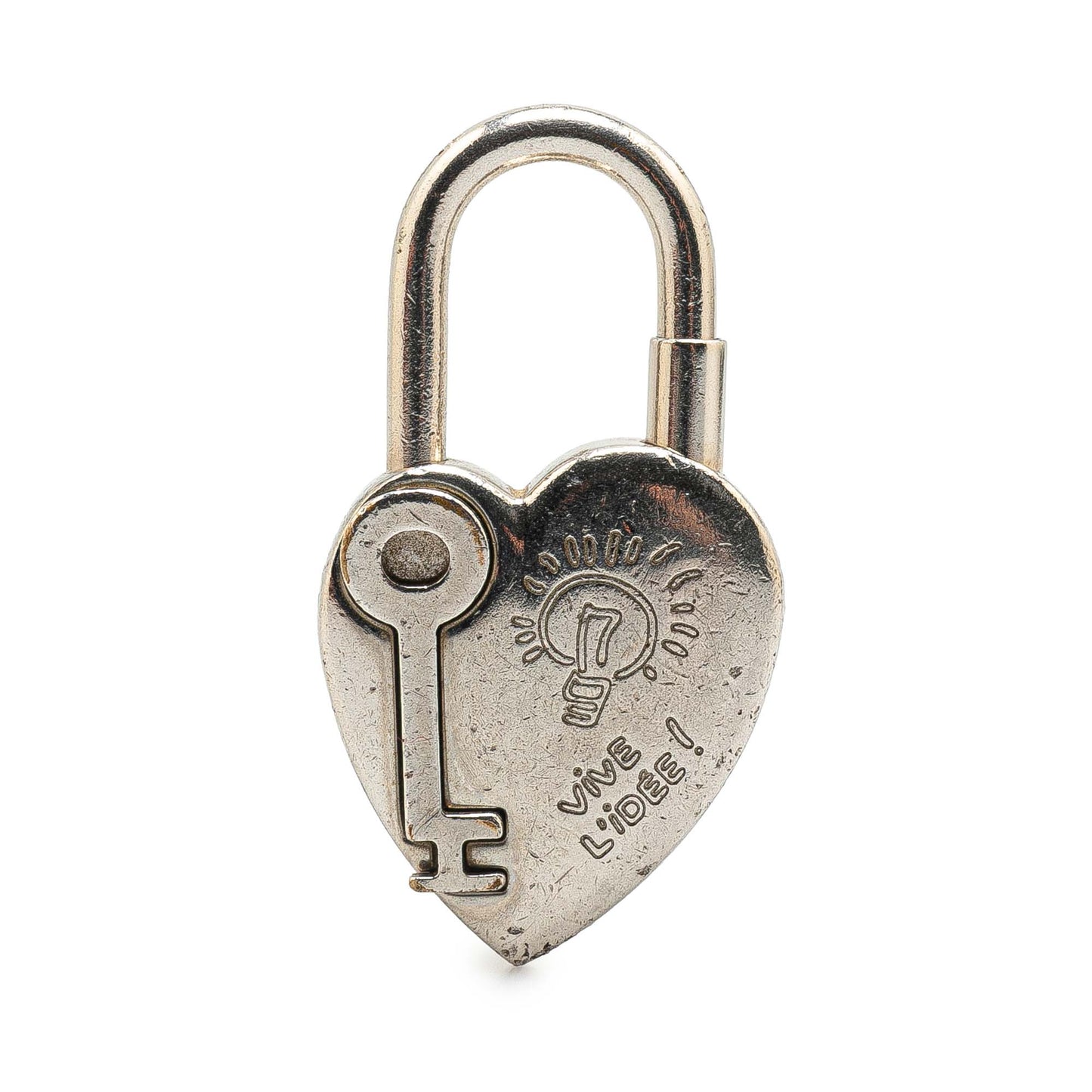 Hermès Palladium Plated Annee De La Fantaisie Heart Cadena Lock Charm