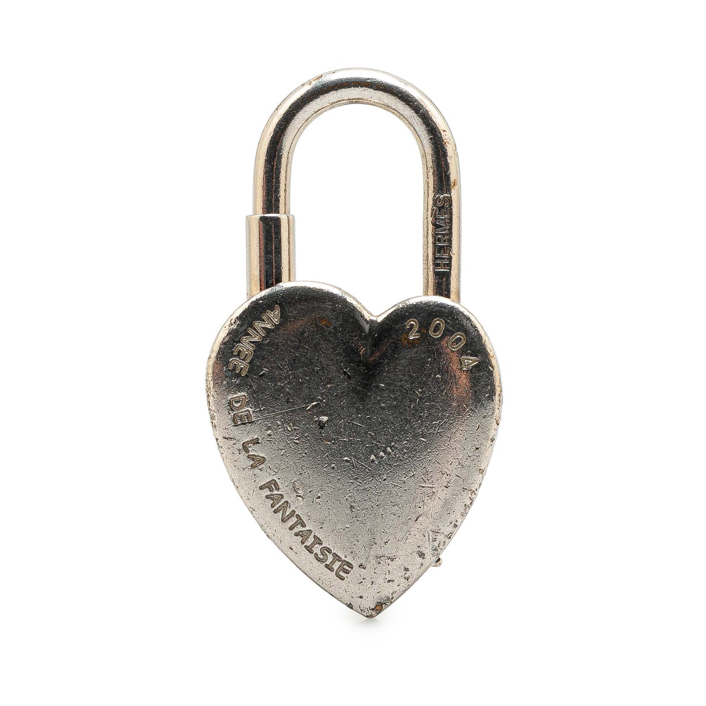Hermès Palladium Plated Annee De La Fantaisie Heart Cadena Lock Charm