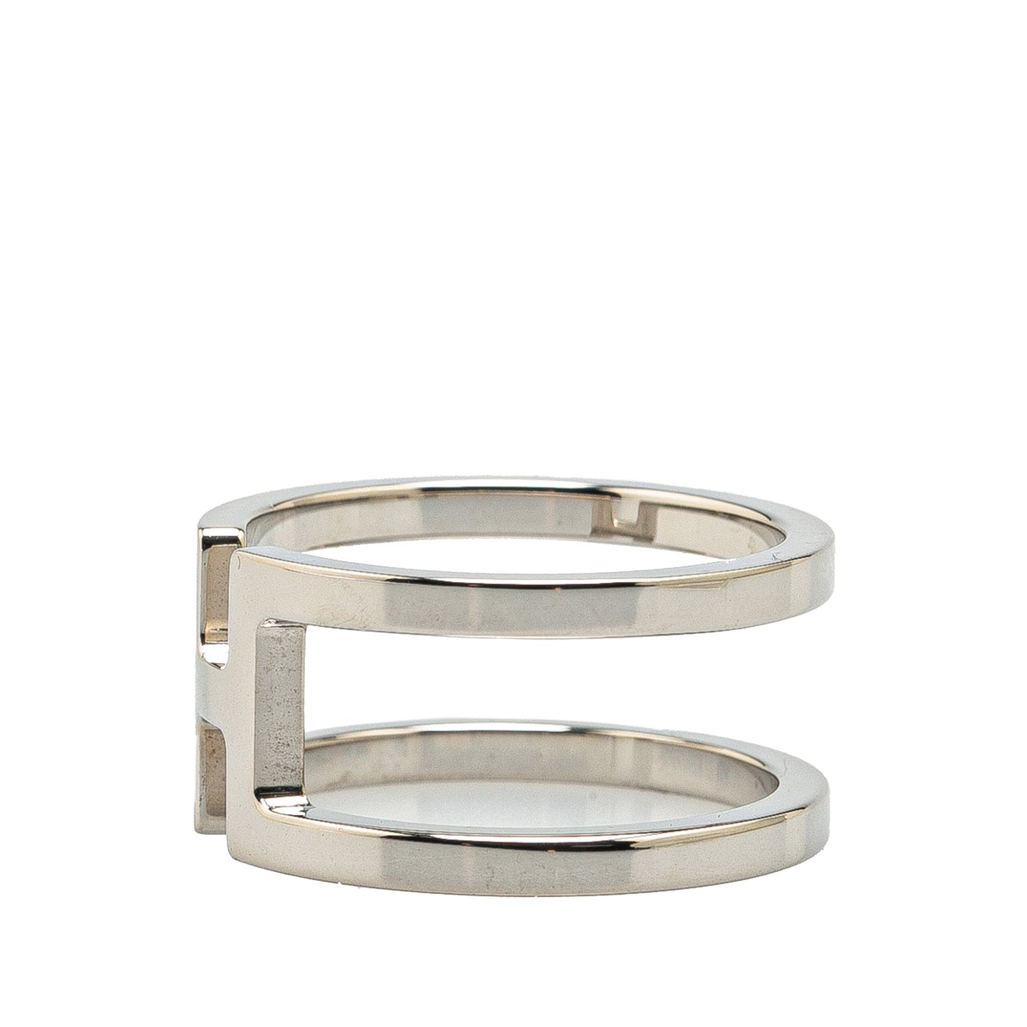 Hermès Palladium Plated H En Rond Scarf Ring