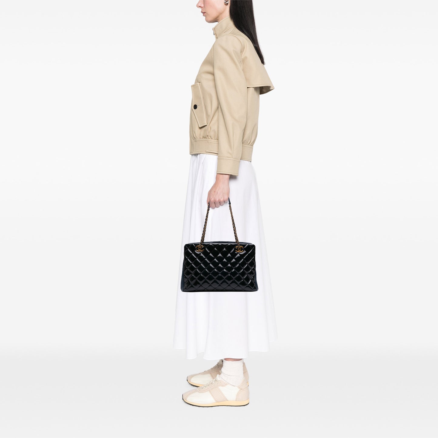 Chanel Paris Salzburg Patent and Goatskin CC Eyelet Tote