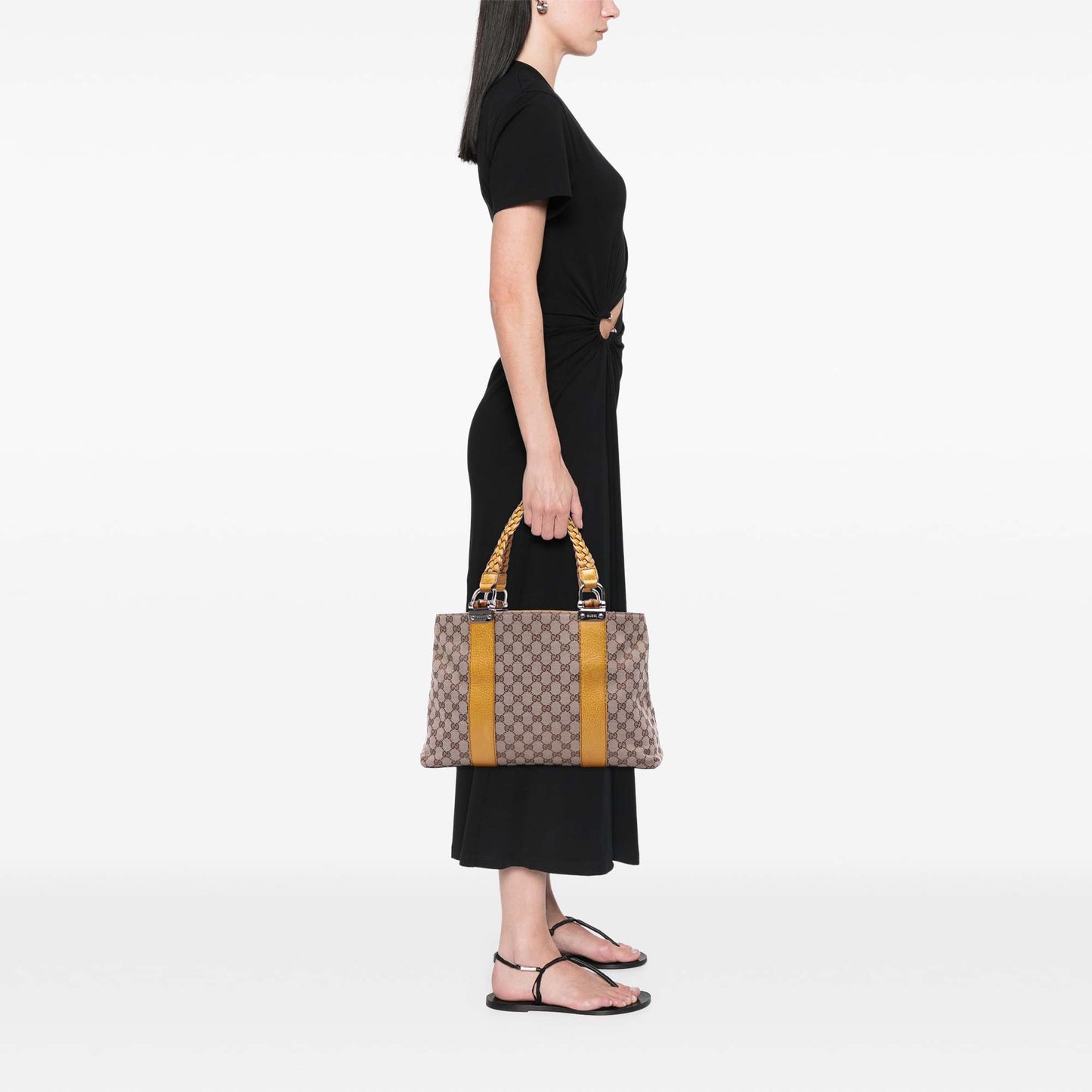 Gucci Medium GG Canvas Bamboo Libeccio Tote