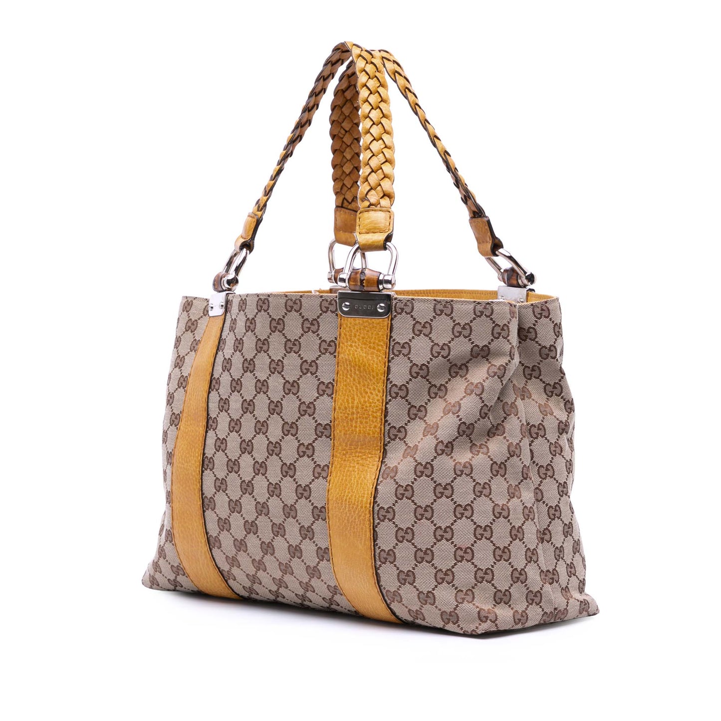 Gucci Medium GG Canvas Bamboo Libeccio Tote