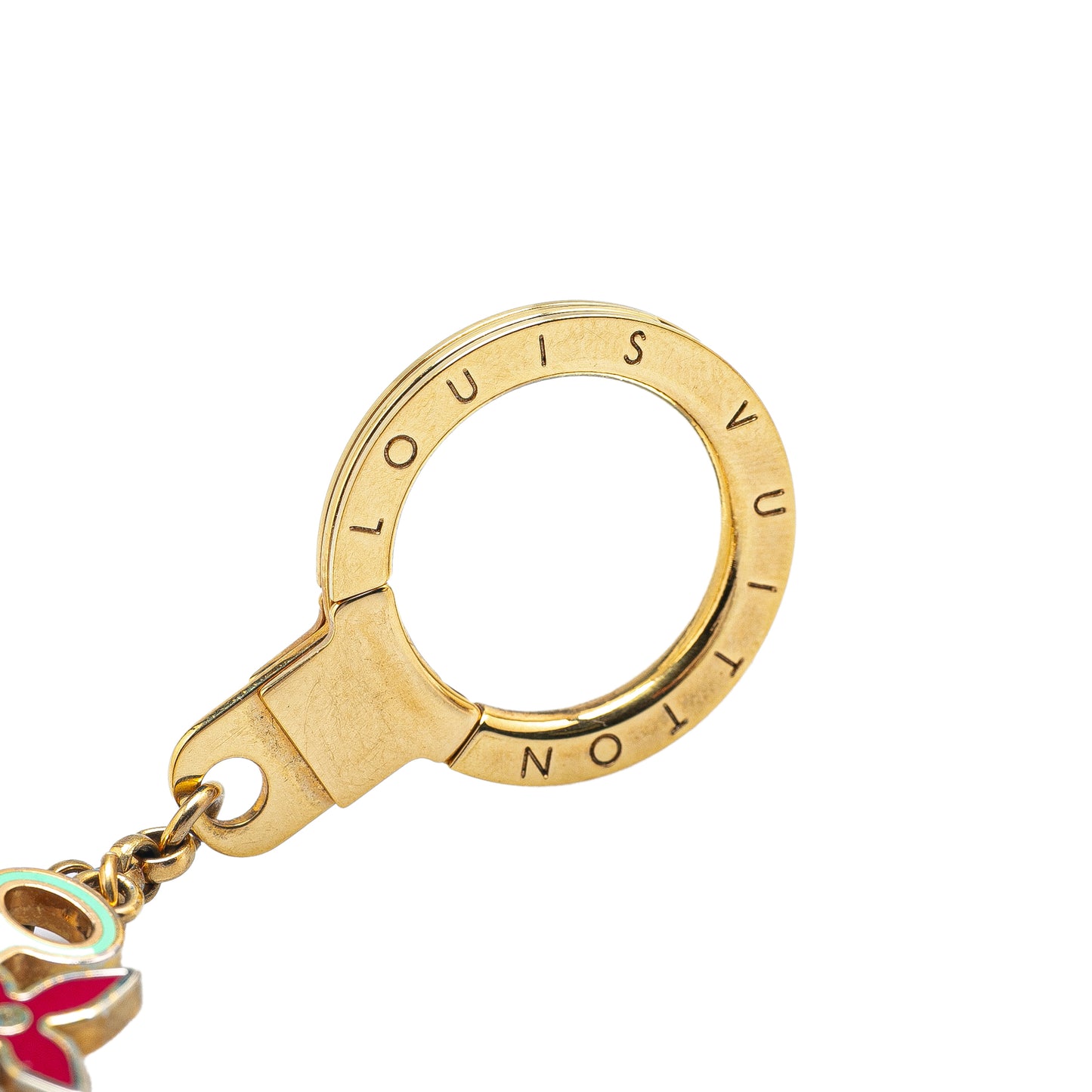 Louis Vuitton Gold Plated Monogram Pretty Charms Key Chain Holder and Bag Charm